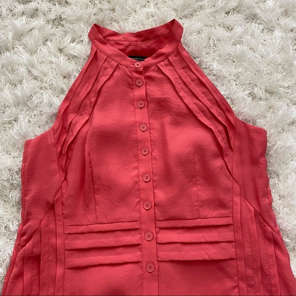 Nanette Lepore Silk Dress Button Front Coral Medium - Picture 2 of 15